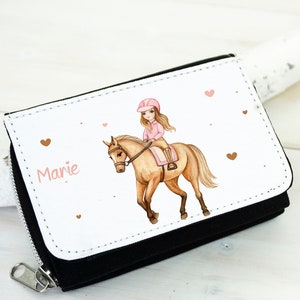Geldbeutel Pferd Mädchen, Reiten Pferd Mädchen, personalisierte Geldbeutel, Geldbörse Pferd, Schulkind,
