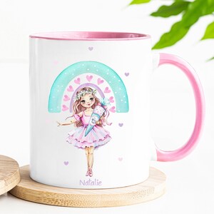 Gobelet émaillé cadeau scolarisation, sac à sucre ballerine/ fille/ écolier 2023