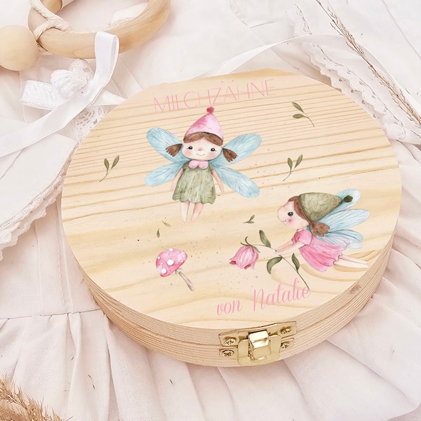 Personalized milk tooth box / tooth box, milk tooth box made of wooden box / milk tooth box / fairy forest