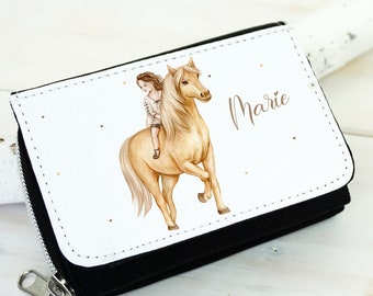 Purse with name, purse with horse and girl, purse for girls, as a gift, personalized, purse for children,