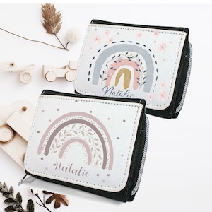 Geldbörse mit Namen, Geldbeutel mit Regenbogen /  Mädchen, Geldbörse für Mädchen  / personalisiert, Geldbeutel für Kinder,