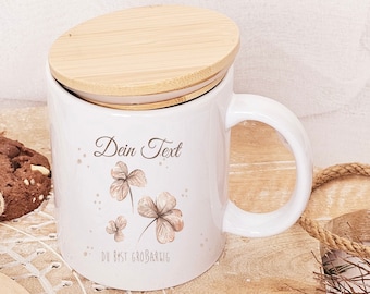 Personalisiertes Geschenk  Tasse mit dein Text /Kaffeebecher mit Spruch / Dein Spruch / Personalisiert mit Wunschname / Kleeblatt