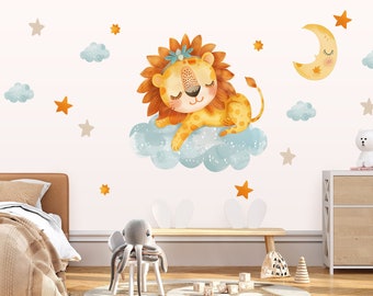 Wall sticker / wall decal / children's sticker / lion / boho / balloons, airplane