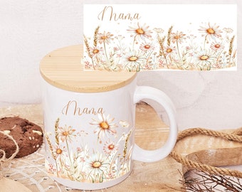 Personalisiertes Geschenk /Kaffeebecher mit Spruch / Dein Spruch / Personalisiert mit Wunschname / Blumen Natur