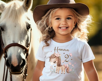 Birthday shirt with horse /personalized with number and name/outfit birthday