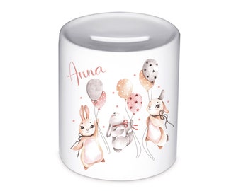 Money box with bunny, gift for children, money box for children, children's money box, personalized money box, bunny,