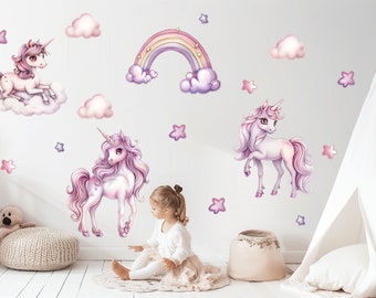 Wall sticker / wall decal / children's sticker / unicorn, rainbow,