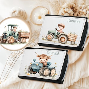 Geldbörse    / personalisiert Namen / Geldbeutel für Kinder/ Geschenk für Geburtstag/ Geldverpackung/ Traktor , Bauernhof
