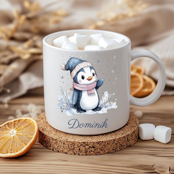 Tazza Personalizzata Unigift Con Orso Polare E Testo A Scelta – Ceramica Blu, 325 Ml