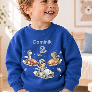 Personalisierter Kinder Sweatshirt mit Name & Zahl, Junge Pullover, Geburtstagspullover, Kinder Sweater, Geschenk zum Geburtstag