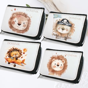 Geldbörse mit Löwe Pirat  / personalisiert/ Geldbeutel für Kinder/ Geschenk für Geburtstag/ Geldverpackung/