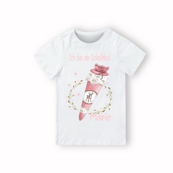 T-shirt school girl, sugar bag, shirt schoolchild, sugar bag deer,personalized shirt schoolchild,