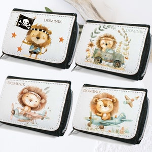 Geldbörse mit Löwe Pirat  / personalisiert/ Geldbeutel für Kinder/ Geschenk für Geburtstag/ Geldverpackung/