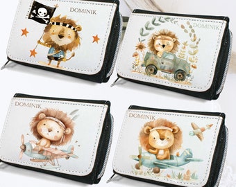 Wallet with lion pirate / personalized/ wallet for children/ gift for birthday/ money packaging/