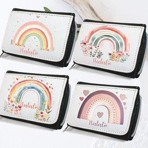 Geldbörse mit Regenbogen Boho   / personalisiert/ Geldbeutel für Kinder/ Geschenk für Geburtstag/ Geldverpackung/