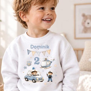 Personalisierter Kinder Sweatshirt mit Name & Zahl, Junge Pullover, Geburtstagspullover, Kinder Sweater, Geschenk zum Geburtstag