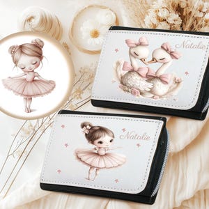 Geldbörse mit Ballerina Ballett Boho   / personalisiert/ Geldbeutel für Kinder/ Geschenk für Geburtstag/ Geldverpackung/
