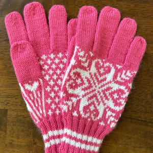 Handmade Fair Isle Knit Gloves: Virgin Wool Blend