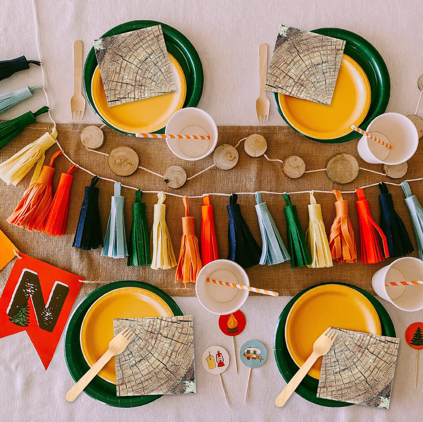 Happy Camper Party in a box, campfire, Gender Neutral Birthday Party …
