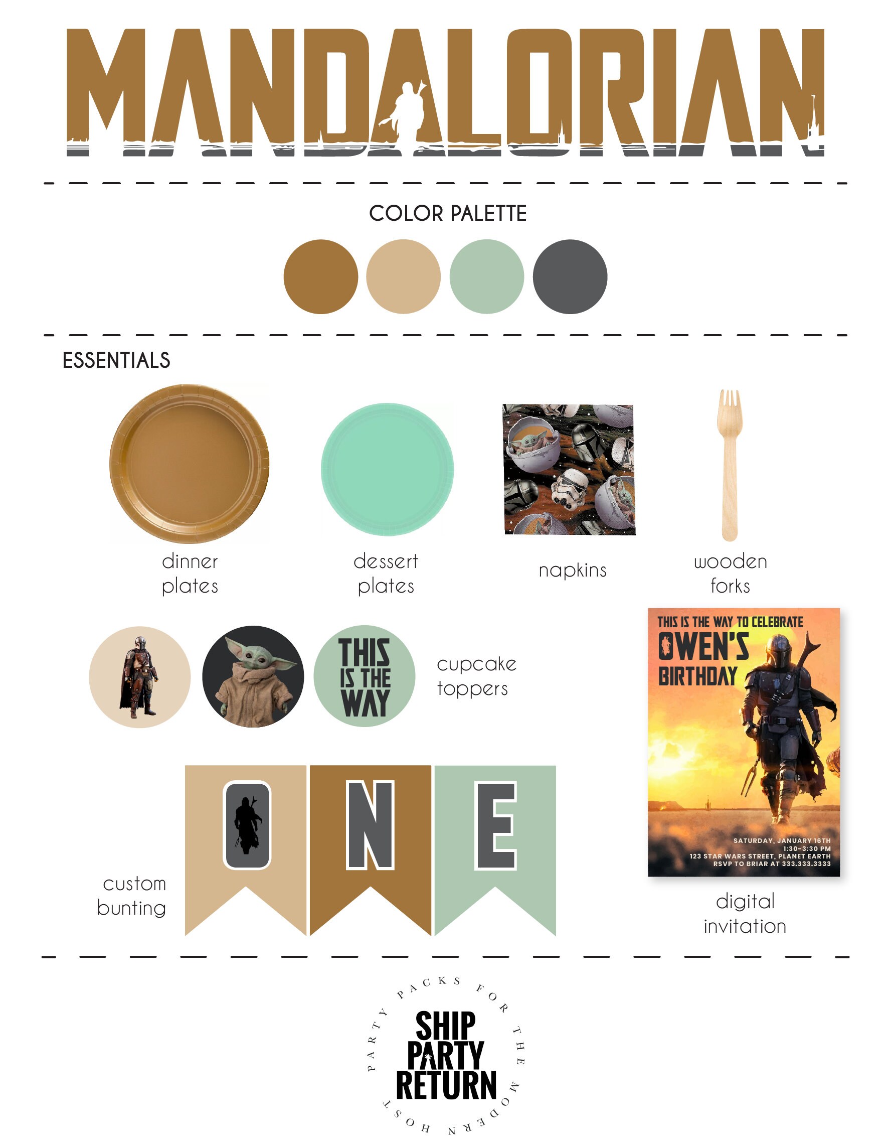 Mandalorian Birthday Party Decor Mando Invitation The Child | Etsy