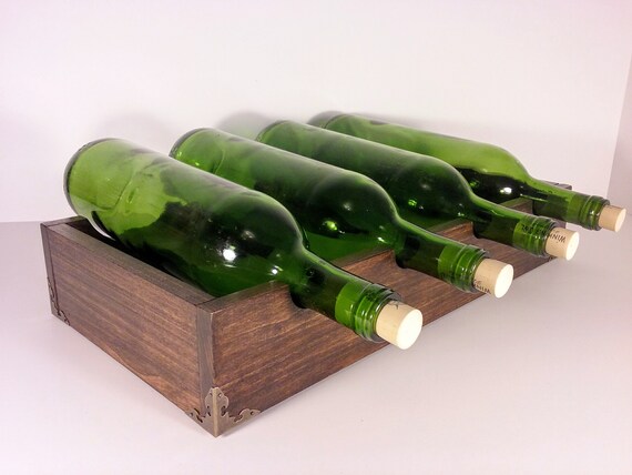 Countertop Wine Rack Espresso Stain 4 Bottle Design Corner Image 0