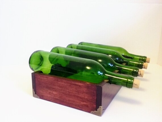 Countertop Wine Rack Bombay Mahogany Stain4 Bottle Design Etsy