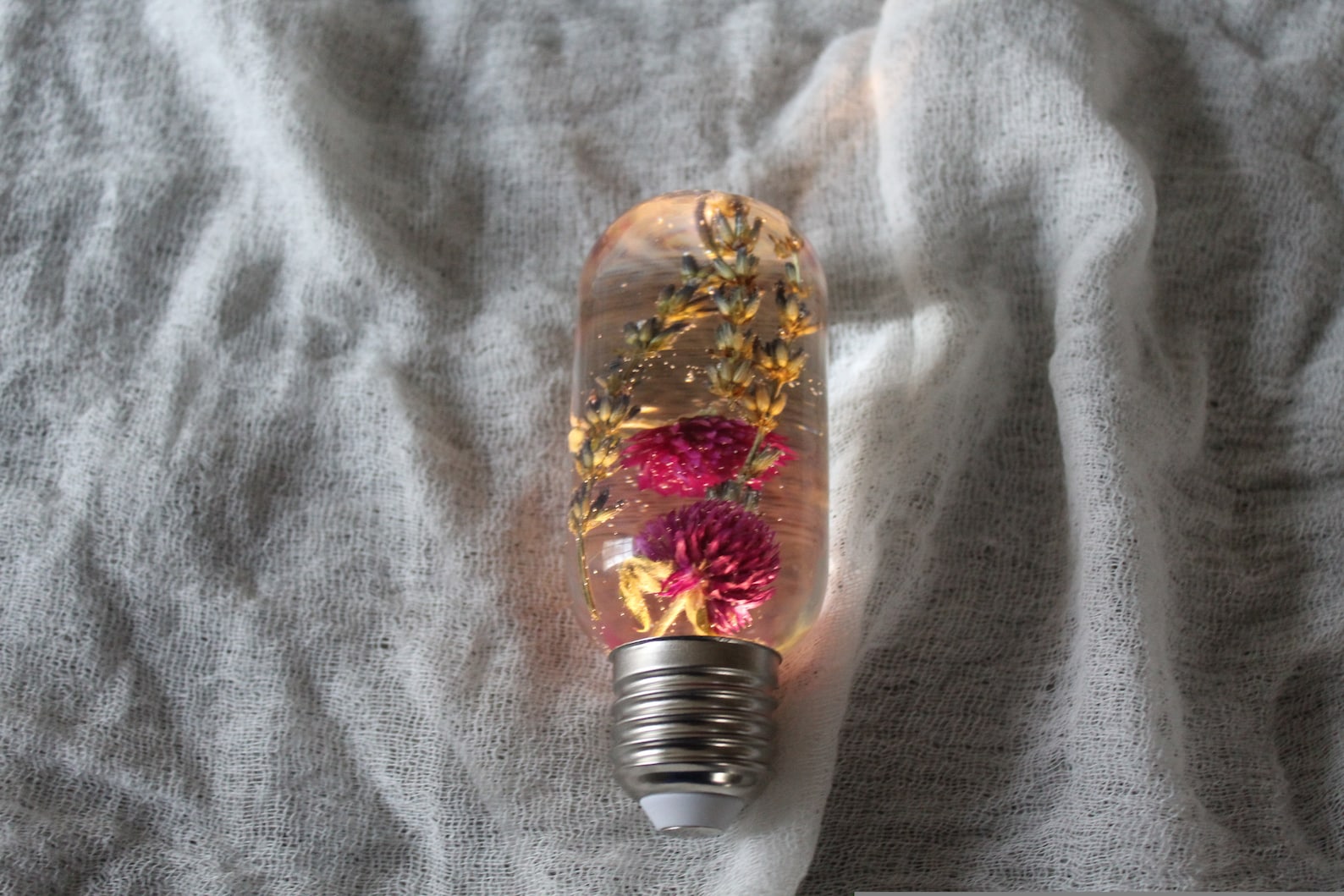 Real flower light bulb resin light bulb real light bulb Etsy