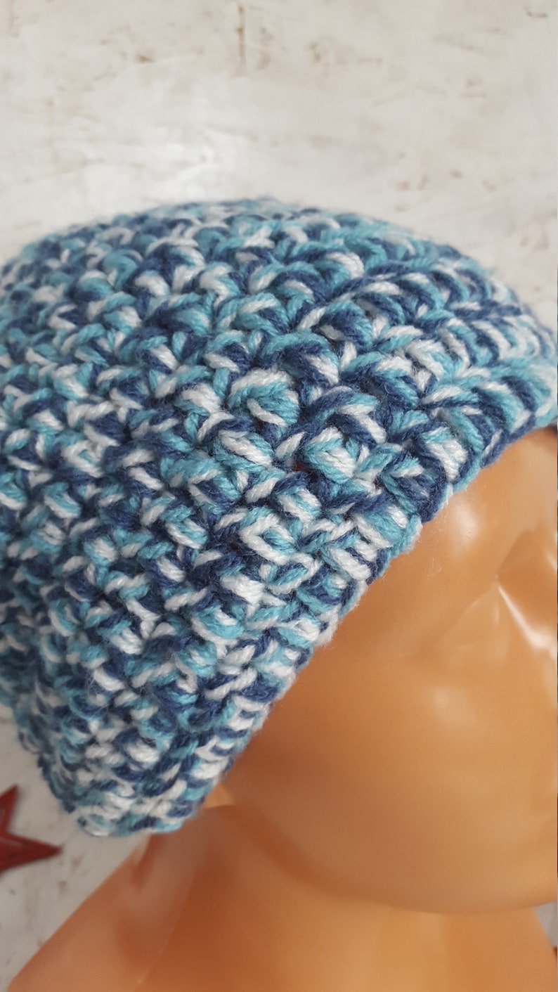 Teen colorful hat Long hat Crochet slouchy hat Men acrylic hat Women hat Boho beanie Adult acrylic hat Unisex hat
