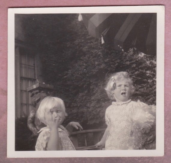 Vintage Photo Blonde Children With Curly Haired Dog Etsy