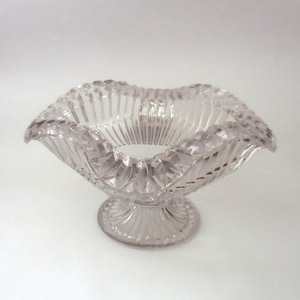 Antique O&#39;Hara Glass Co. Footed Compote Dish, Cordova pattern, Early American Pattern Glass, EAPG, Pressed Glass, Victorian, 1890, Rare