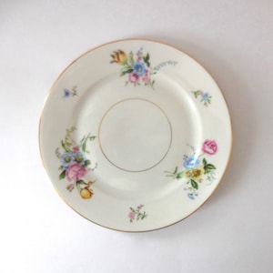 Heinrich H&Co No. 16419 patrón hueso porcelana pan y placa de mantequilla 6 1/2 " selb bavaria alemania gran flor oro recorte fino porcelana plato pequeño