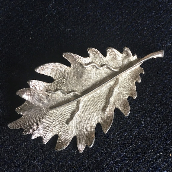 BSK 50s brooch, signed vintage brooch,oak leaf br… - image 1