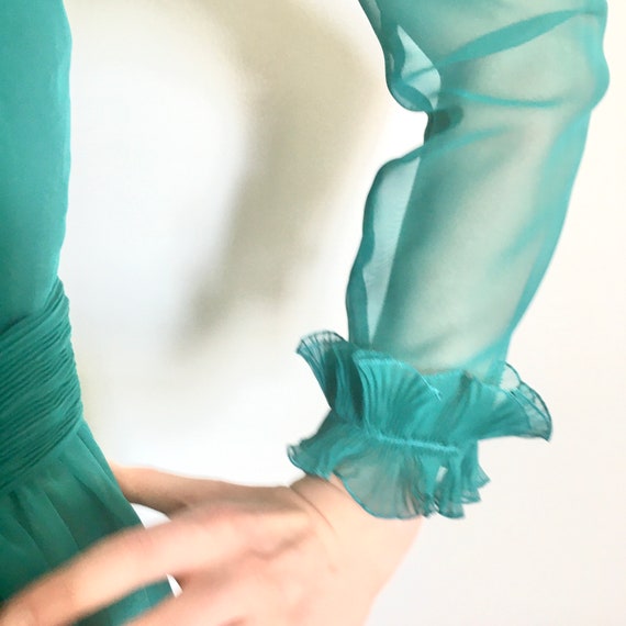 80s vintage dress, Green prom dress, Princess Dia… - image 7