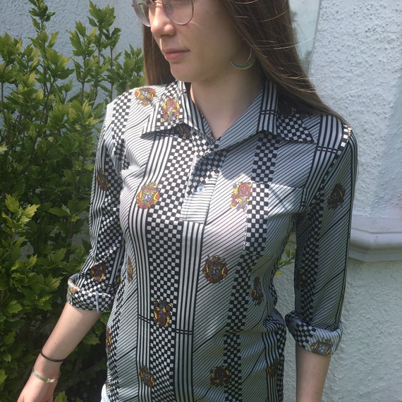 60s Mod Shirt Modette Blouse Harry Potter Style Two Tone Shirt Vintage 60s Vintage 80s Vintage 70s Etsy Canada