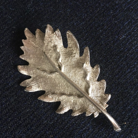 BSK 50s brooch, signed vintage brooch,oak leaf br… - image 2