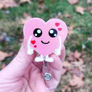 Heart Badge Reel, Cute Heart Badge Reel, Valentines Day Badge Reel Nurse, Valentines Badge Reel, Medical Badge Clip, Valentines Gift