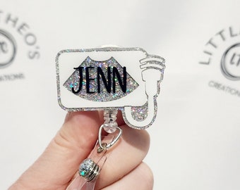 Carrete de insignia con brillo para ecografía: Insignia retráctil RDMS para ecografistas