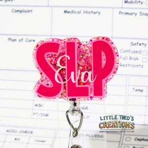 Portatarjetas para logopedas: Regalo para logopedas, portatarjetas de identificación intercambiables