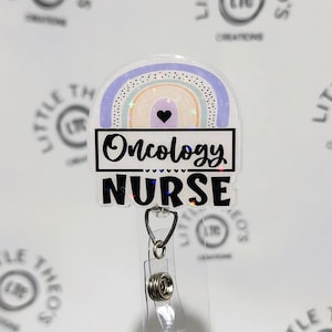 Oncology Nurse Badge Reel: Rainbow Design, Nurse Appreciation Gift