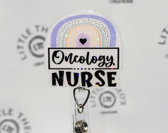 Bobine d'insigne d'infirmière en oncologie : design arc-en-ciel, cadeau d'appréciation pour infirmière