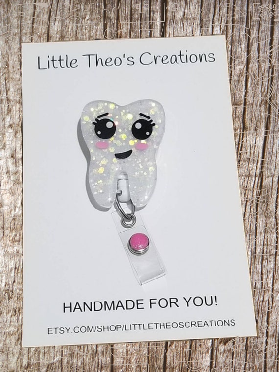Dental Hygienist Badge Reel Tooth ID Badge Dental Hygienist Etsy