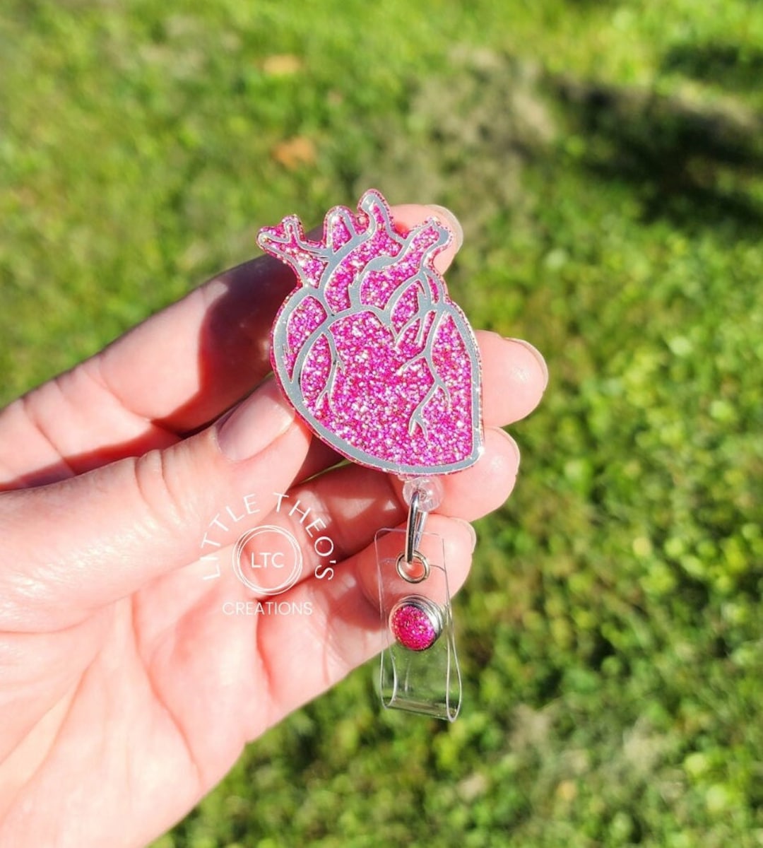 Anatomical Heart Badge Reel, Heart Badge Holder, Cardiac Nurse Badge