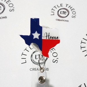 Texas Badge Reel, RN Badge Holder, Retractable Badge Reel Nurse, Texas Nurse Gift, Texas ID Holder, Interchangeable Nurse Badge Reel