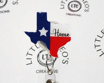 Texas Badge Reel: Lone Star State Retractable ID Holder