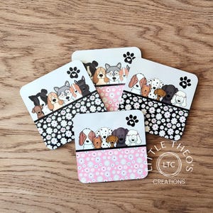 Floral Dog Coasters, Dog Lover Gift, Dog Drink Coasters, Cute Dogs with Daisies Coasters, Housewarming Gifts for Dog Moms, Dog Home Decor