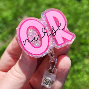 OR Nurse Badge Reel, Retractable Operating Room Nurse Badge Holder, OR Scrub Nurse Reel, Personalized Surgical Nurse Reel, Interchangeable