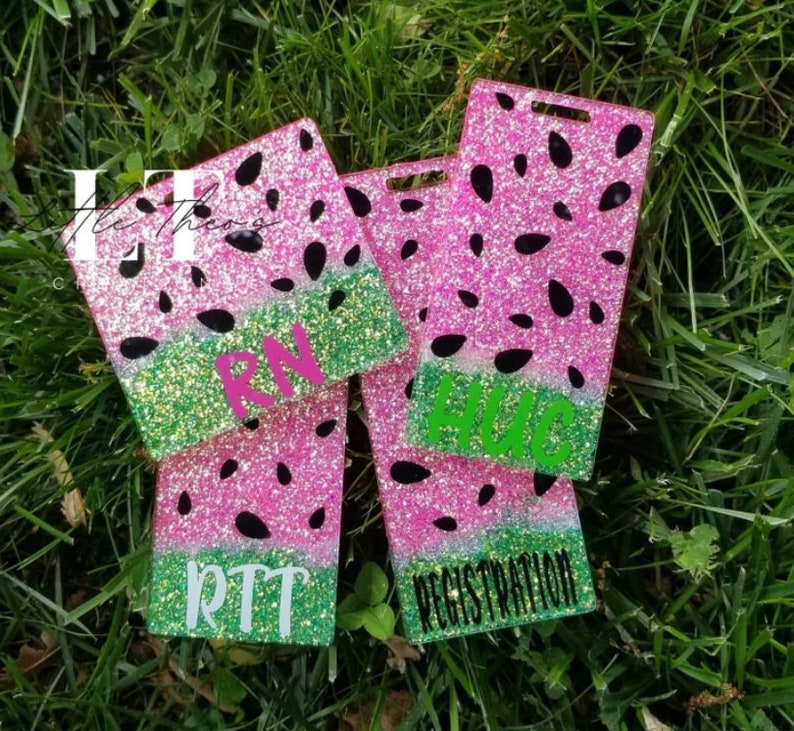 Custom Badge Buddy Vertical Badge Buddy Glitter Badge Buddy Etsy