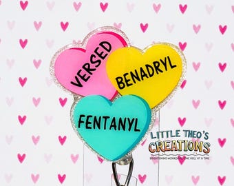 Conversation Hearts Badge Reel: ICU Nurse, RN Valentine's Day