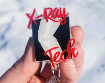 X-Ray Tech Badge Reel, Radiology Badge, Radiologic Technologist ID Holder