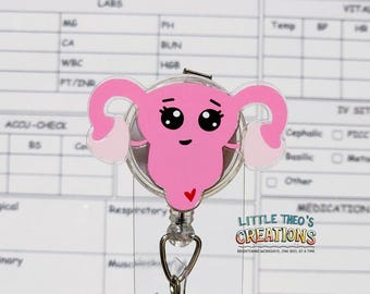 Andibro Anatomie verpleegsterbadgehouder, intrekbare hartvormige klem, naamplaatje, ID-kaarthouder, creatief patroon, dokter, kantoor, kliniek